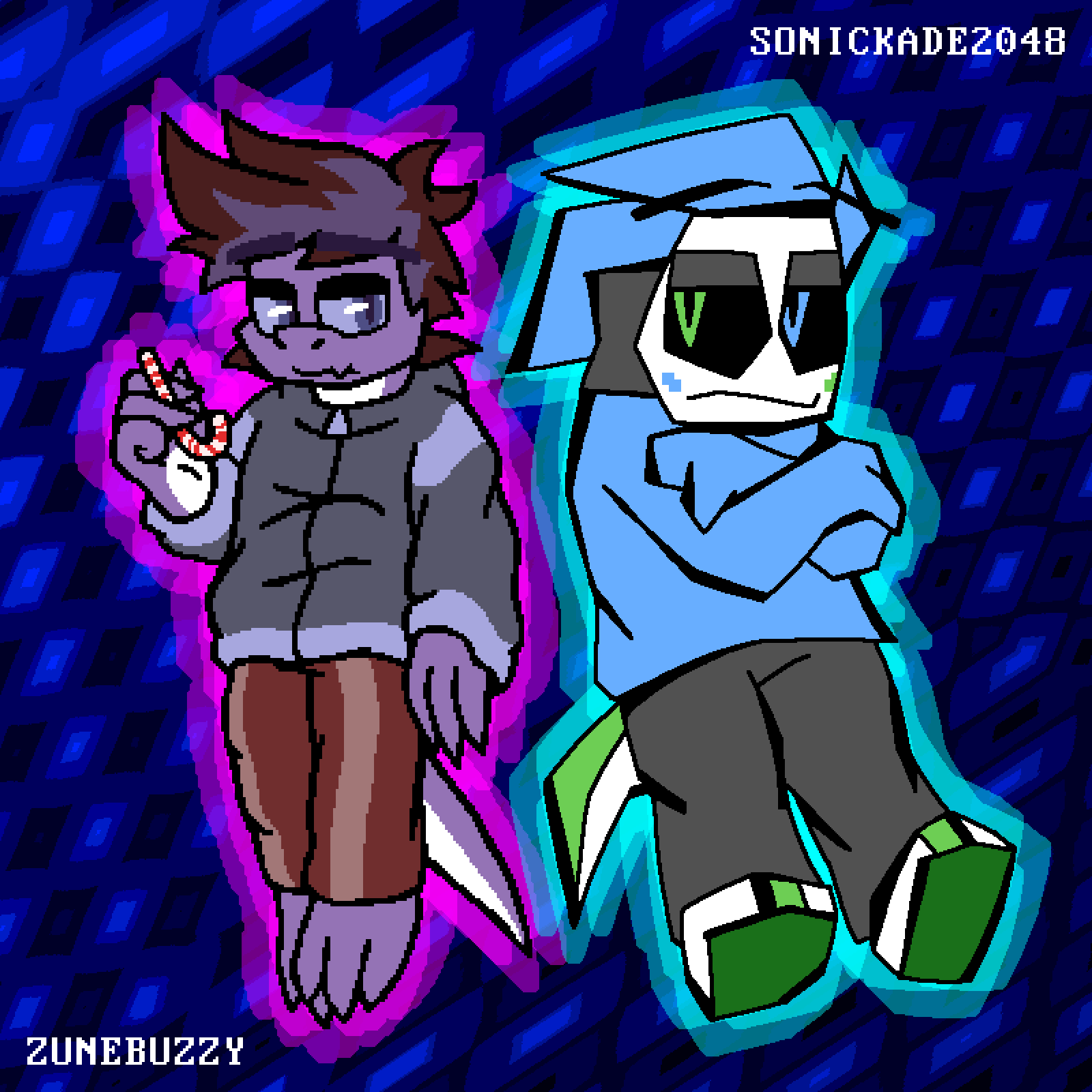 It was pretty fun to draw them in each other's styles.